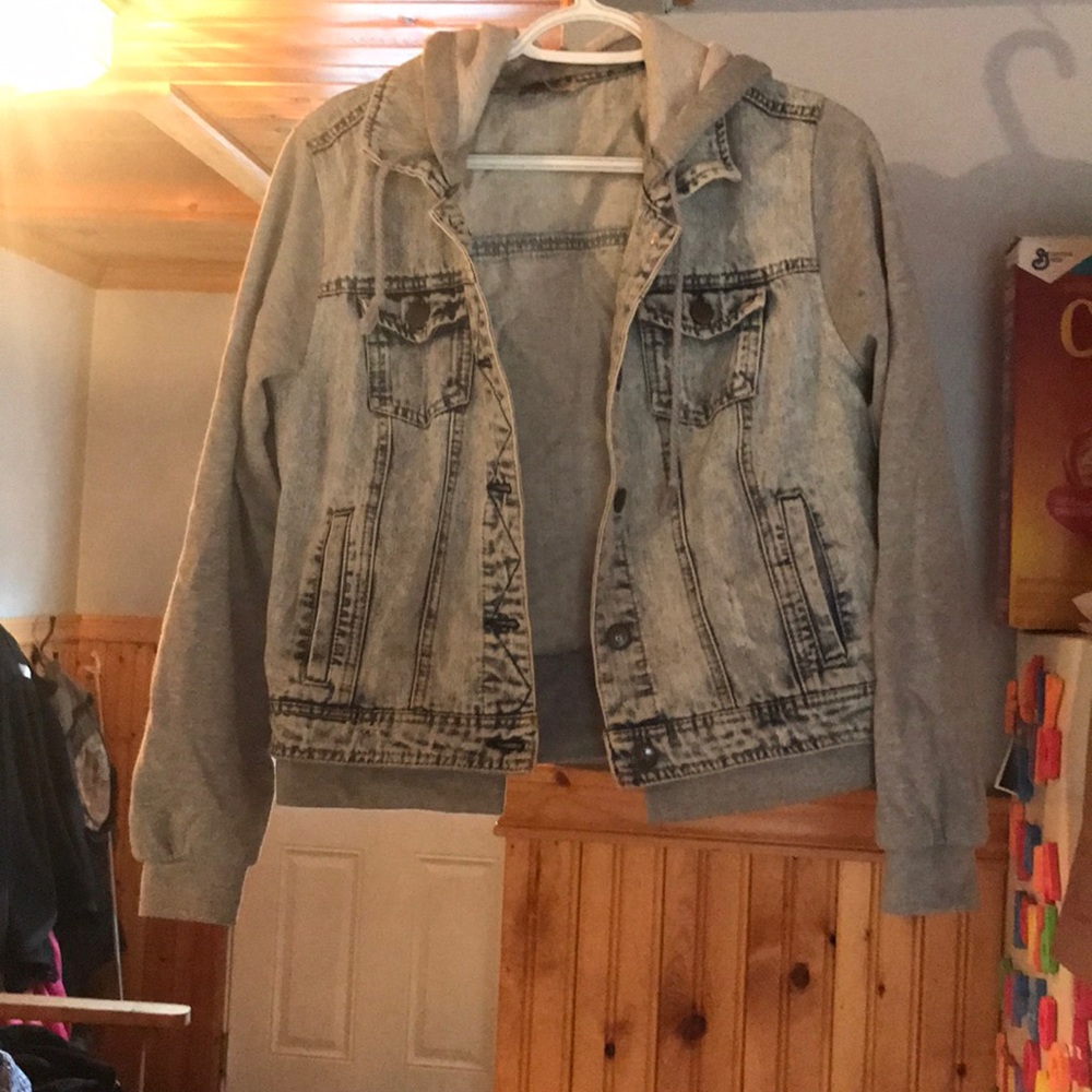 Hooded jean jacket